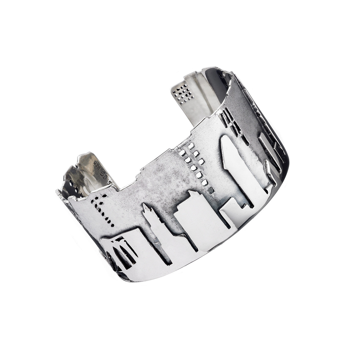 NYC Skyline The City That Never Sleeps Sterling Silver Bracelet Cuff - Cynthia Gale New York - 1