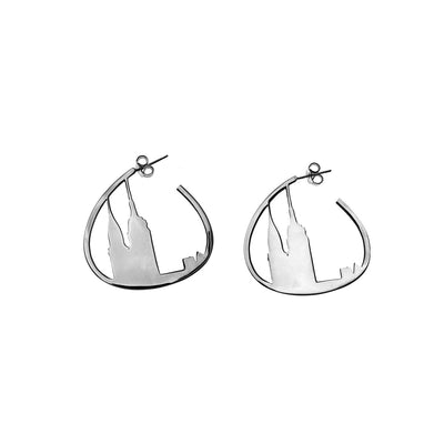 New York City Sterling Silver Skyline Hoop Earring - Cynthia Gale New York Jewelry