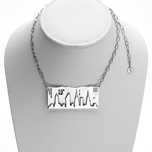 NYC Skyline The City That Never Sleeps Sterling Silver Necklace - Cynthia Gale New York - 1