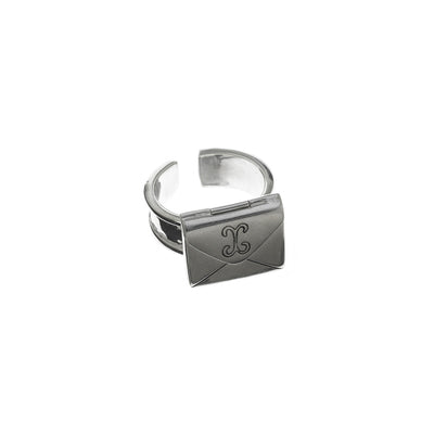 Love Letters Petite Sterling Silver Envelope Ring - Cynthia Gale New York Jewelry