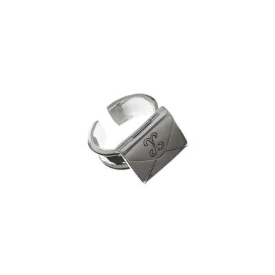 Love Letters Petite Sterling Silver Envelope Ring - Cynthia Gale New York Jewelry