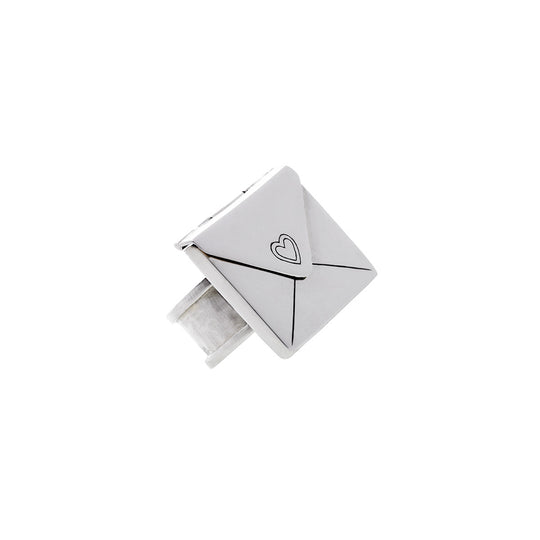 Love Letters Grande Sterling Silver Envelope Ring - Cynthia Gale New York Jewelry