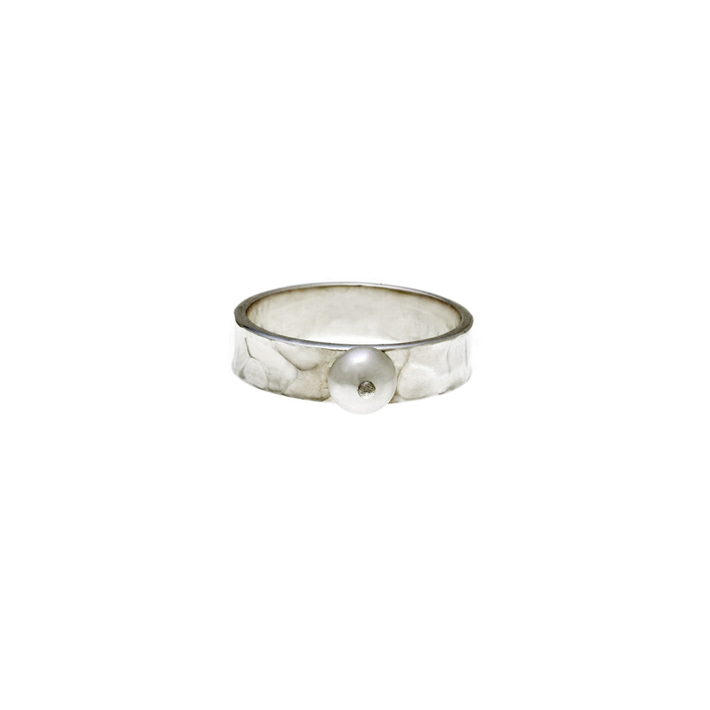 Love Letters Trust Sterling Silver Pearl Stack Ring - Cynthia Gale New York Jewelry