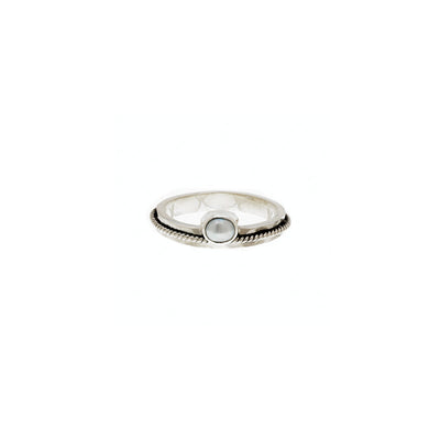 Love Letters Faith Sterling Silver Pearl Stack Ring - Cynthia Gale New York Jewelry
