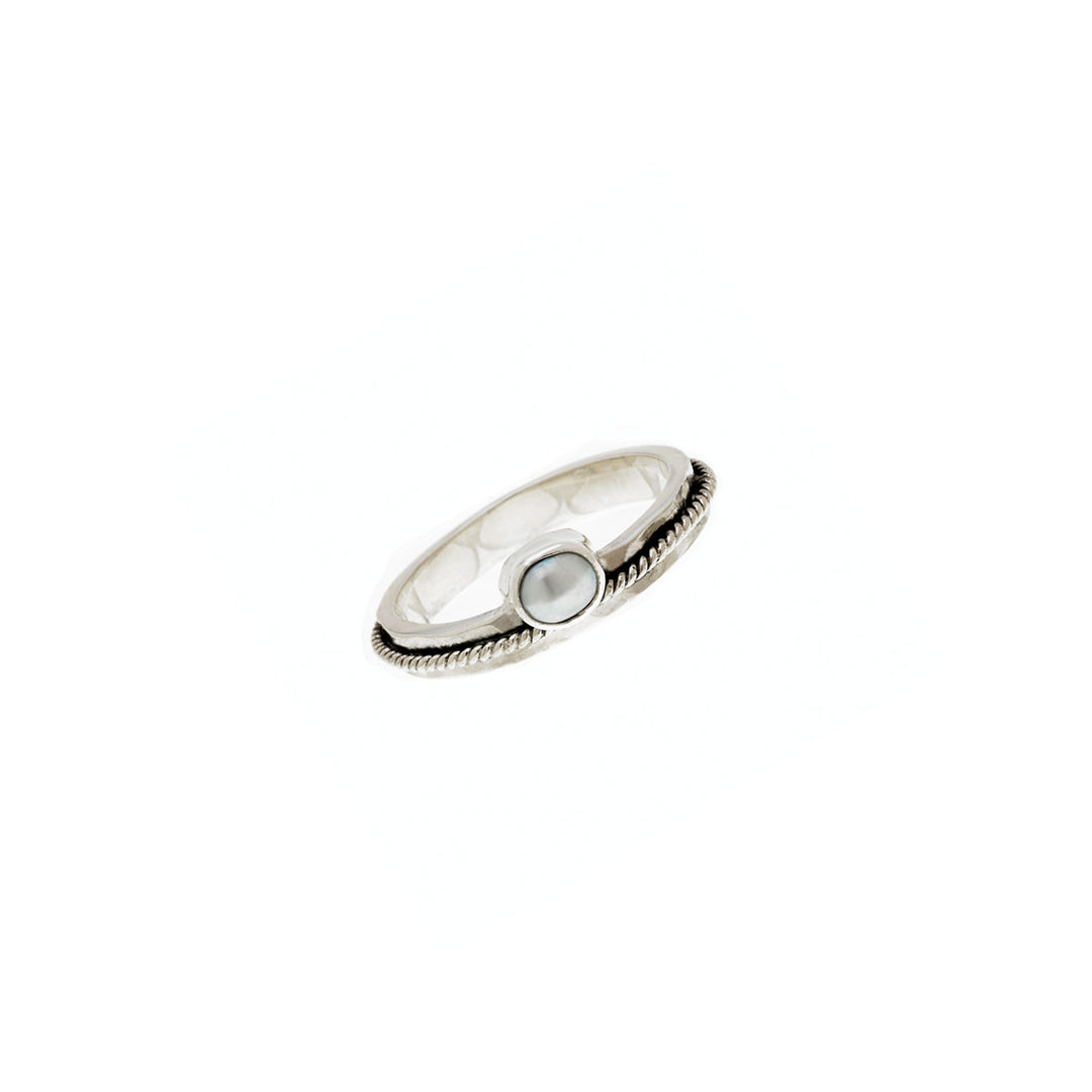 Love Letters Faith Sterling Silver Pearl Stack Ring - Cynthia Gale New York Jewelry