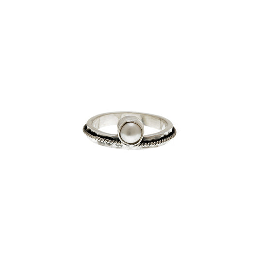 Love Letters Virtue Sterling Silver Pearl Stack Ring - Cynthia Gale New York Jewelry