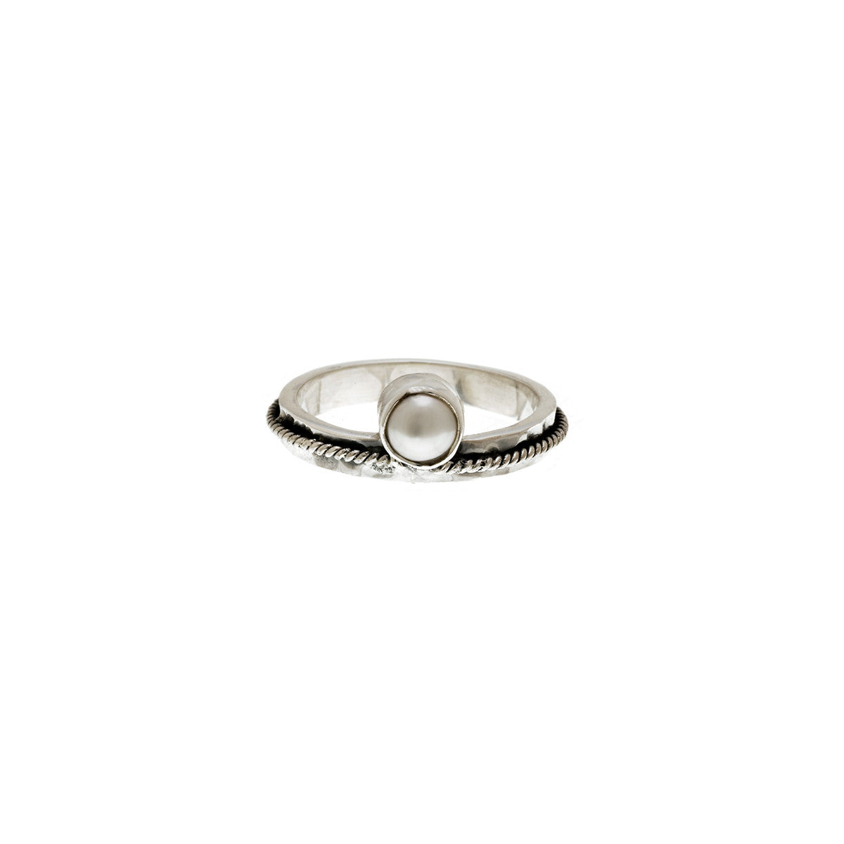 Love Letters Virtue Sterling Silver Pearl Stack Ring - Cynthia Gale New York Jewelry