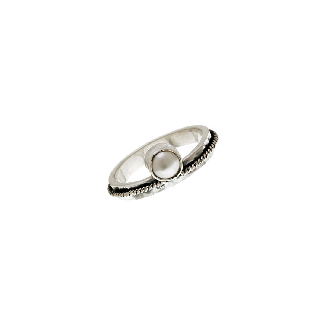 Love Letters Virtue Sterling Silver Pearl Stack Ring - Cynthia Gale New York Jewelry