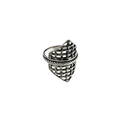 Cool Mesh Embroidered Sterling Silver Spin Ring - Cynthia Gale New York Jewelry