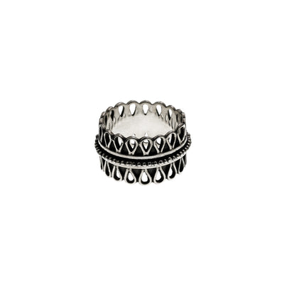 Cold Lock Embroidered Sterling Silver Spin Ring - Cynthia Gale New York - 2