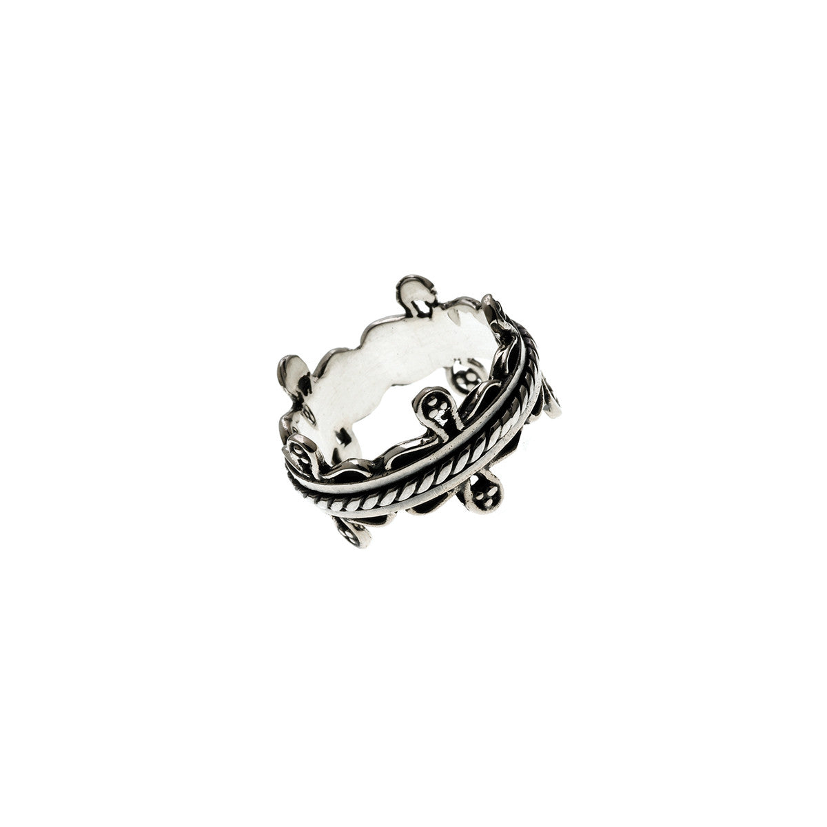 Bobbin Embroidered Sterling Silver Spin Ring - Cynthia Gale New York Jewelry