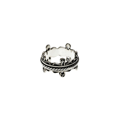 Bobbin Embroidered Sterling Silver Spin Ring - Cynthia Gale New York Jewelry
