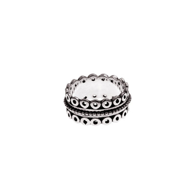 Taslan Embroidered Sterling Silver Spin Ring - Cynthia Gale New York Jewelry