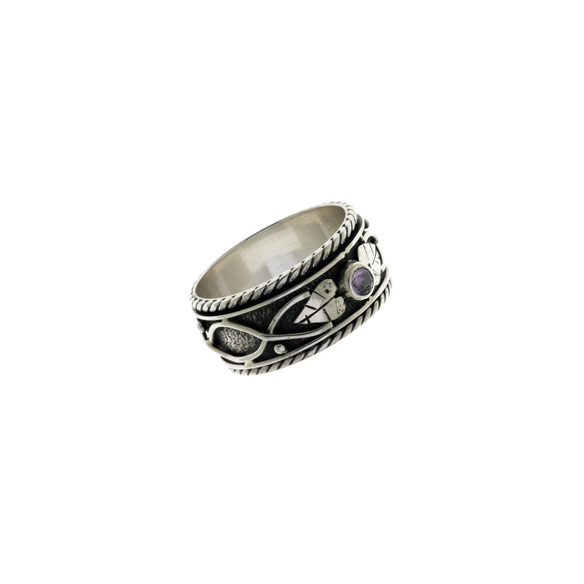 Ethos Sterling Silver And Amethyst Spin Ring - Cynthia Gale New York Jewelry