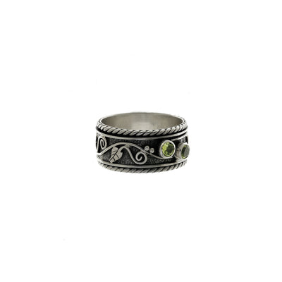 Ethos Sterling Silver And Peridot Spin Ring - Cynthia Gale New York Jewelry