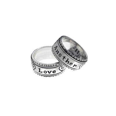 Love One Another Sterling Silver Spin Ring - Cynthia Gale New York Jewelry