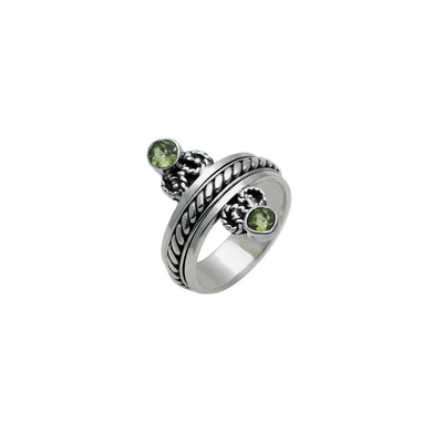 Mirror Reflection Sterling Silver Peridot Spin Ring - Cynthia Gale New York Jewelry
