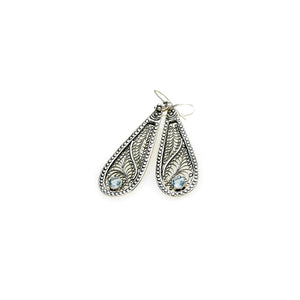 Ca D'zan Sunset Sterling Silver Blue Topaz Teardrop Earring - Cynthia Gale New York Jewelry