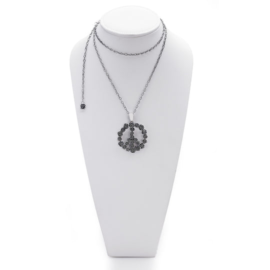 Imagine Peace Rose Sterling Silver Necklace - Cynthia Gale New York Jewelry