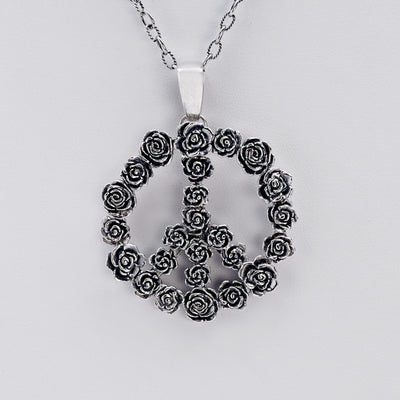 Imagine Peace Rose Sterling Silver Necklace - Cynthia Gale New York Jewelry