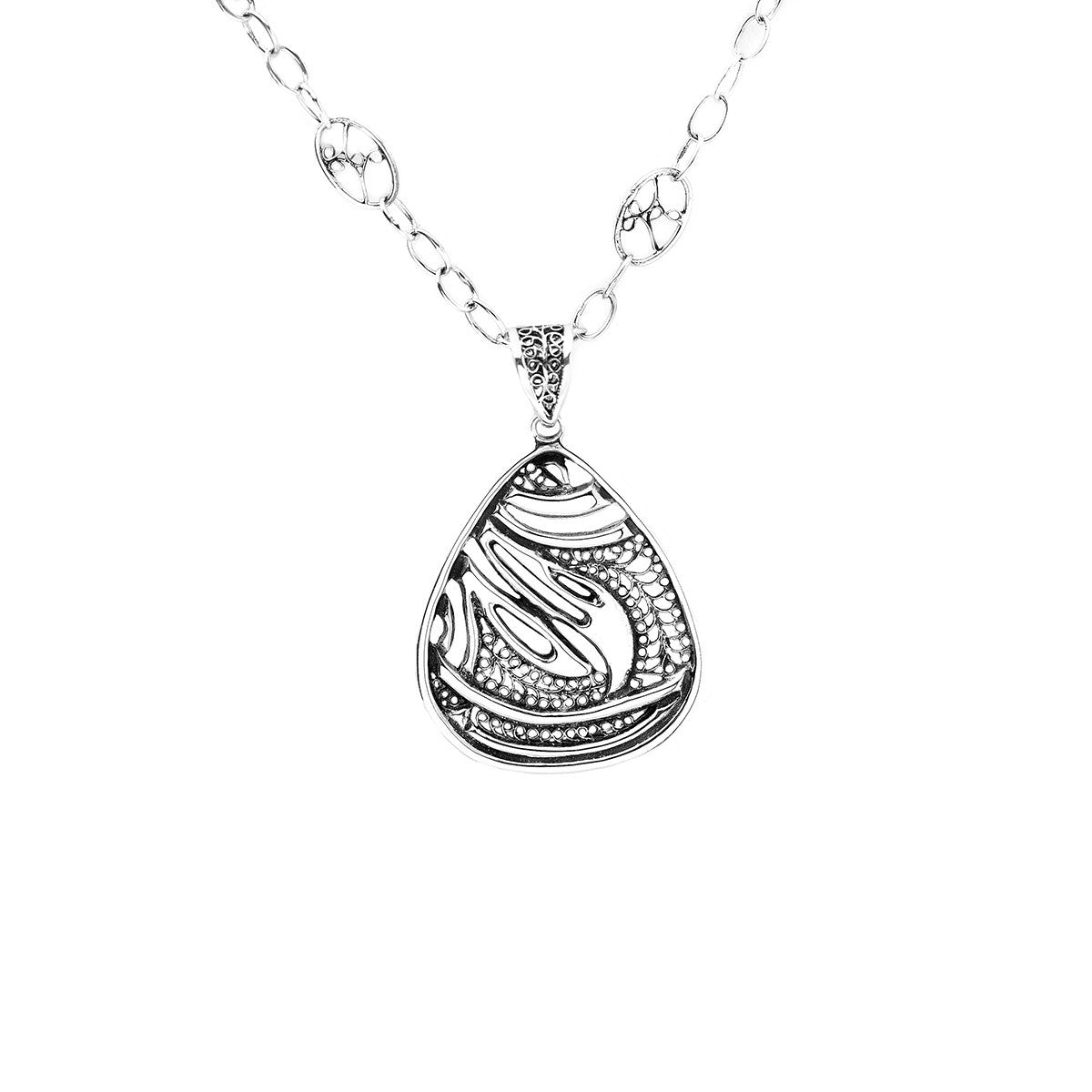 Belle Nouveau Teardrop Sterling Silver Necklace - Cynthia Gale New York Jewelry