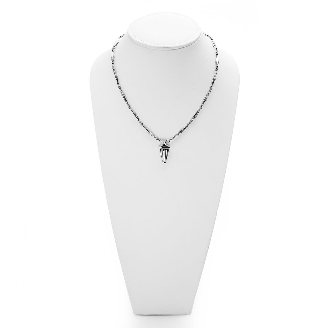 CG Signature Sterling Silver Repousse Petite Urn Necklace - Cynthia Gale New York Jewelry