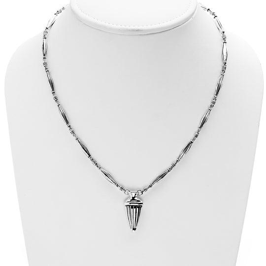CG Signature Sterling Silver Repousse Petite Urn Necklace - Cynthia Gale New York Jewelry