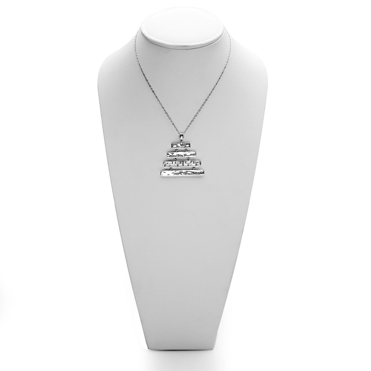 Mystical Pagoda Graduated Latticework Sterling Silver Necklace - Cynthia Gale New York Jewelry