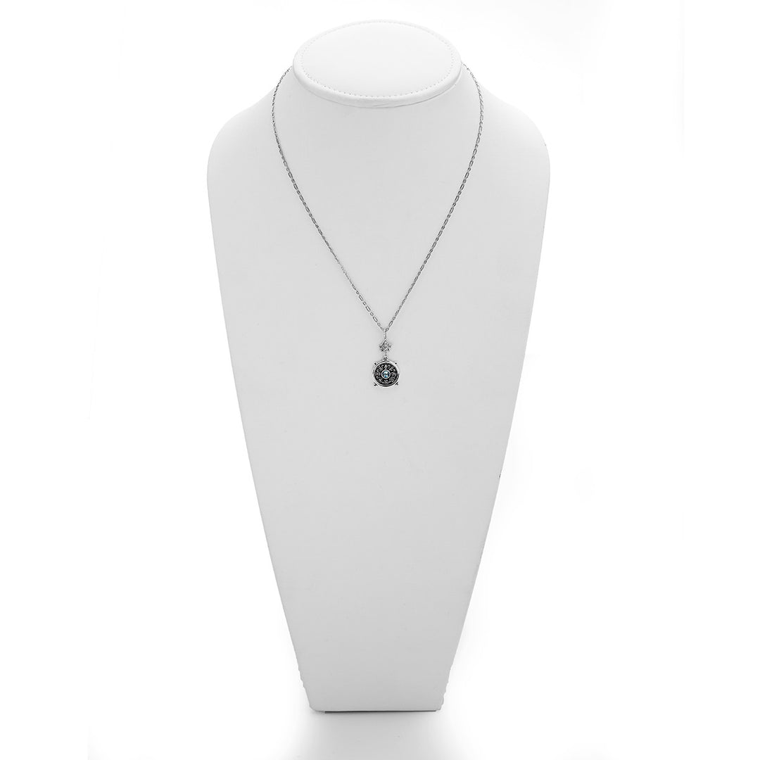 Dharmachakra Sterling Silver Blue Topaz Grace Necklace - Cynthia Gale New York