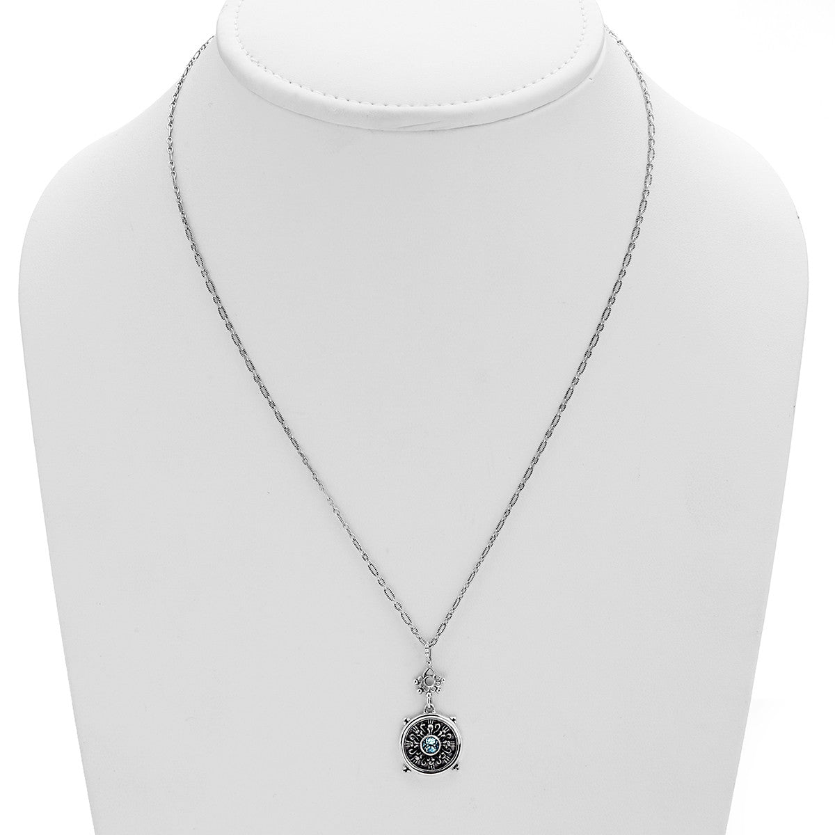 Dharmachakra Sterling Silver Blue Topaz Grace Necklace - Cynthia Gale New York