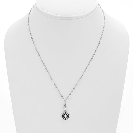 Dharmachakra Sterling Silver White Topaz Serenity Necklace - Cynthia Gale New York Jewelry