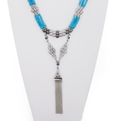 Dharmachakra Samsara Fringe Sterling Silver Necklace - Cynthia Gale New York Jewelry