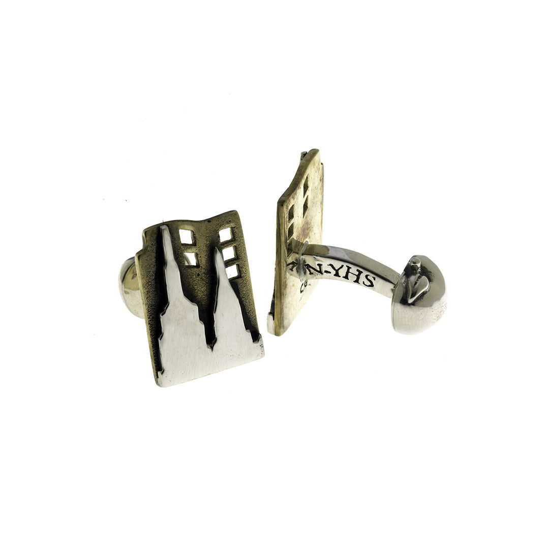 New York City Skyline Sterling Silver Brass Cufflinks - Cynthia Gale New York