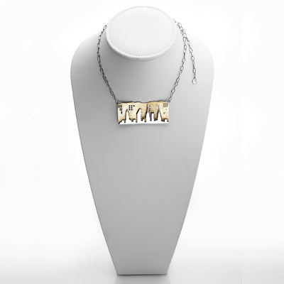 NYC Skyline The City That Never Sleeps Sterling Silver Brass Necklace - Cynthia Gale New York - 2