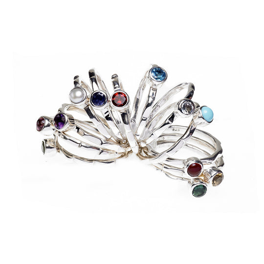 Mod Pod Sterling Silver Birthstone Stack Ring - Cynthia Gale New York - 1