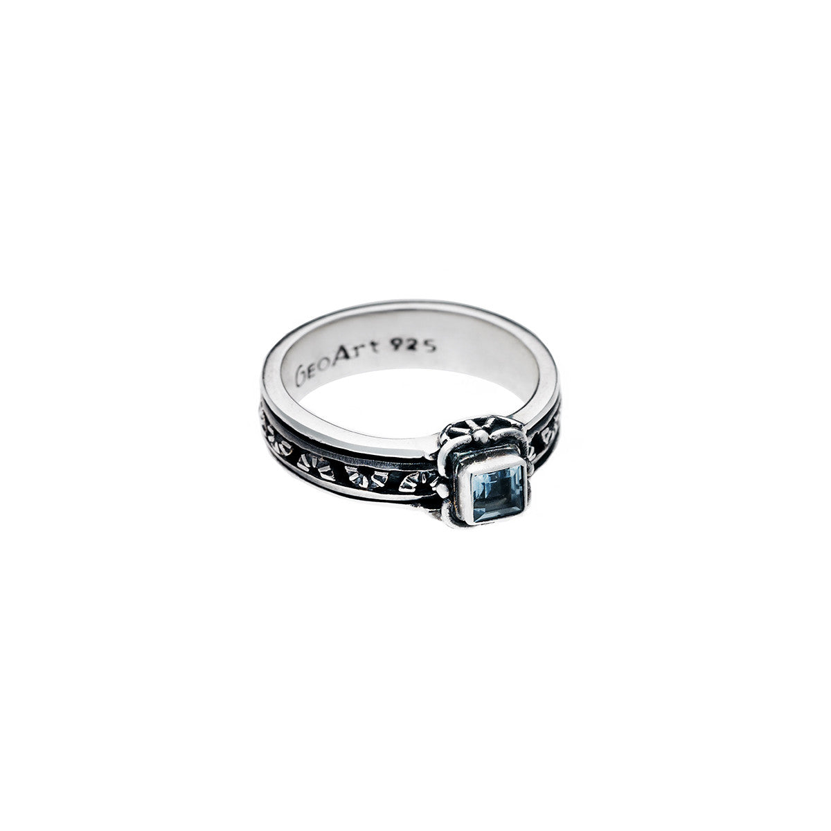 Victorian Sterling Silver And Blue Topaz Spin Ring - Cynthia Gale New York Jewelry