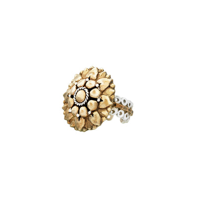Borobudur Lotus Sterling Silver Bronze Petal Ring - Cynthia Gale New York Jewelry