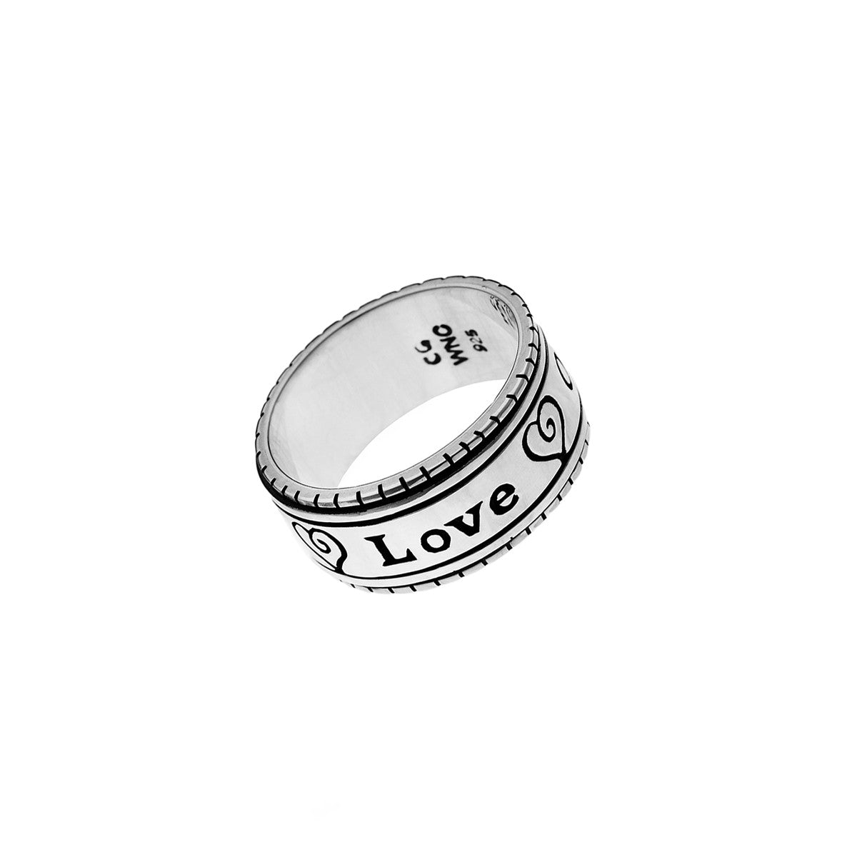Love One Another Sterling Silver Spin Ring - Cynthia Gale New York Jewelry