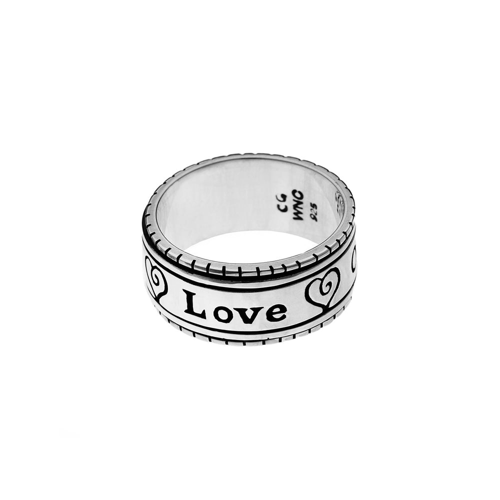 Love One Another Sterling Silver Spin Ring - Cynthia Gale New York Jewelry