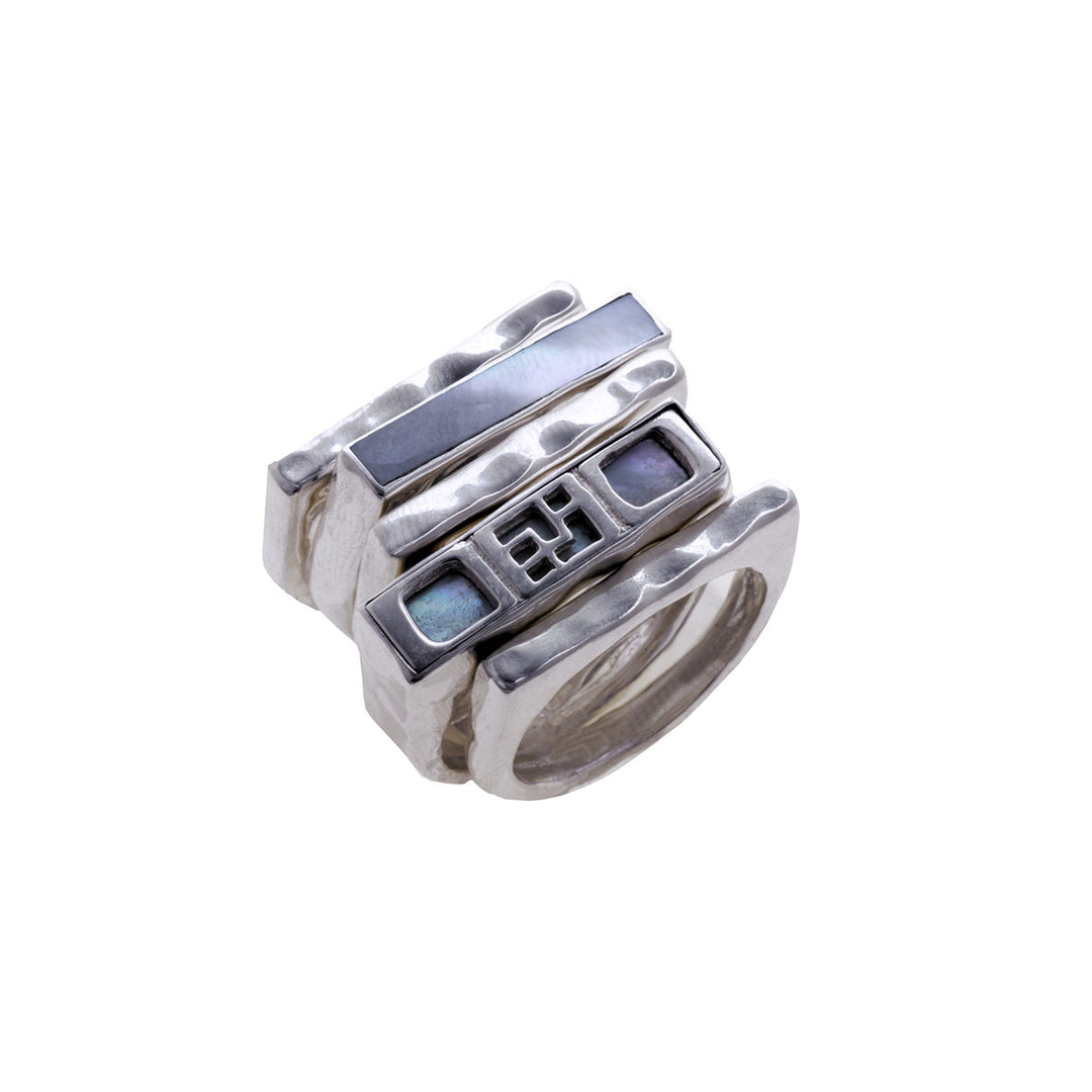 Mystical Pagoda Solid Sterling Silver Stack Ring - Cynthia Gale New York Jewelry