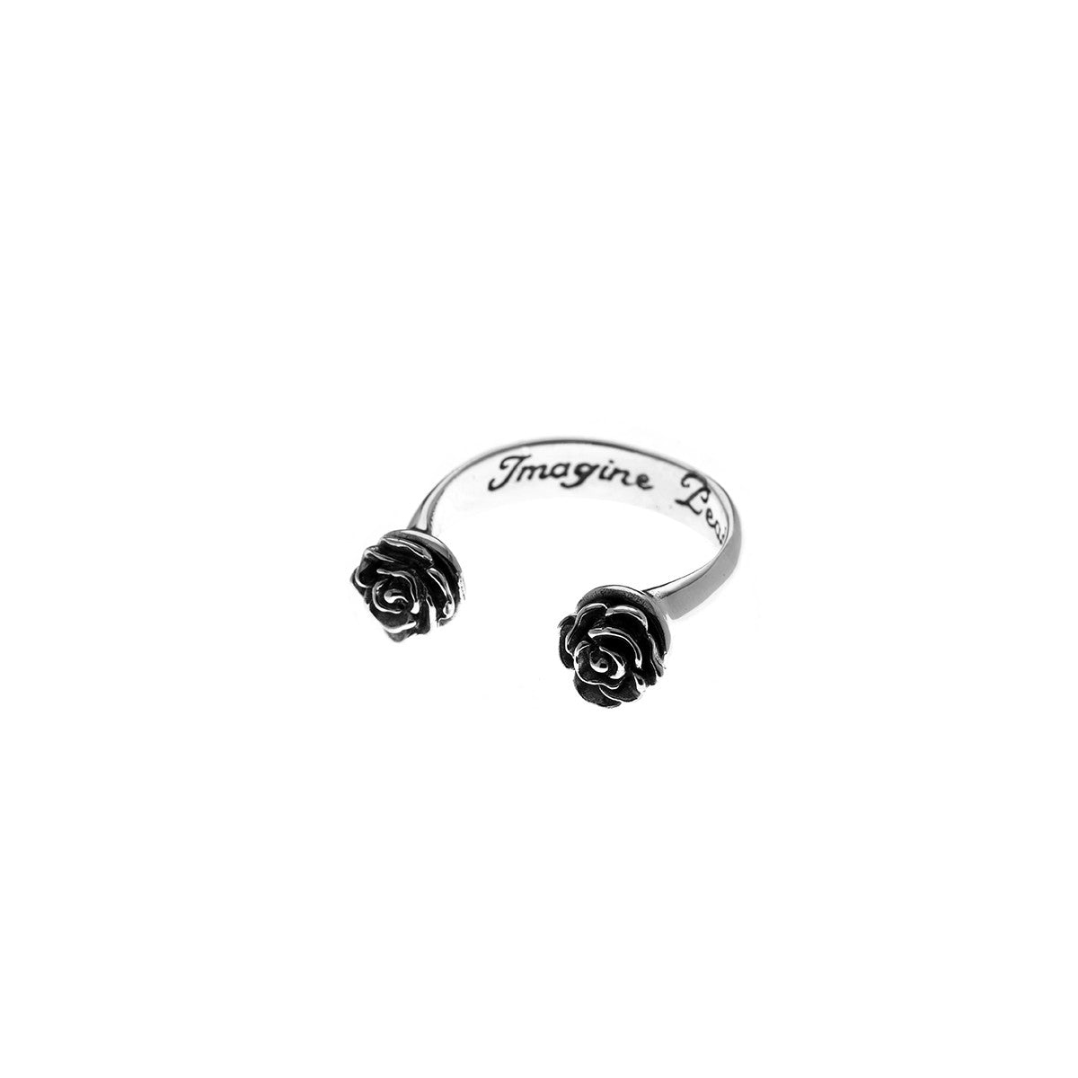 Imagine Peace Rose Etched Sterling Silver Ring - Cynthia Gale New York Jewelry