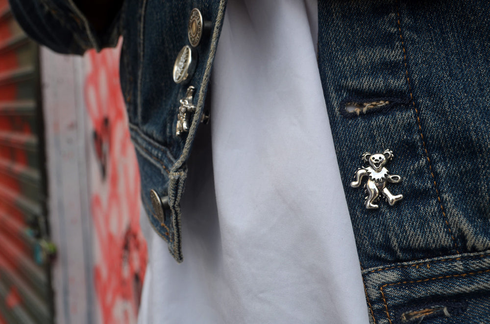 Dancing Bear Sterling Silver Pin