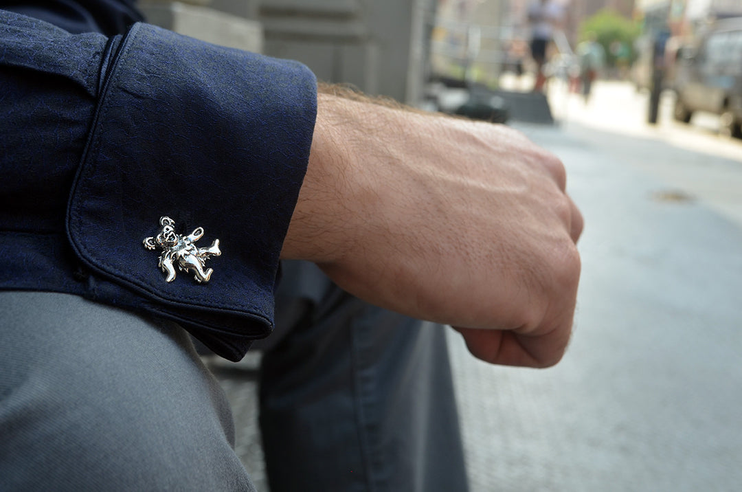 Grateful Dead Dancing Bear Sterling Silver Cufflinks