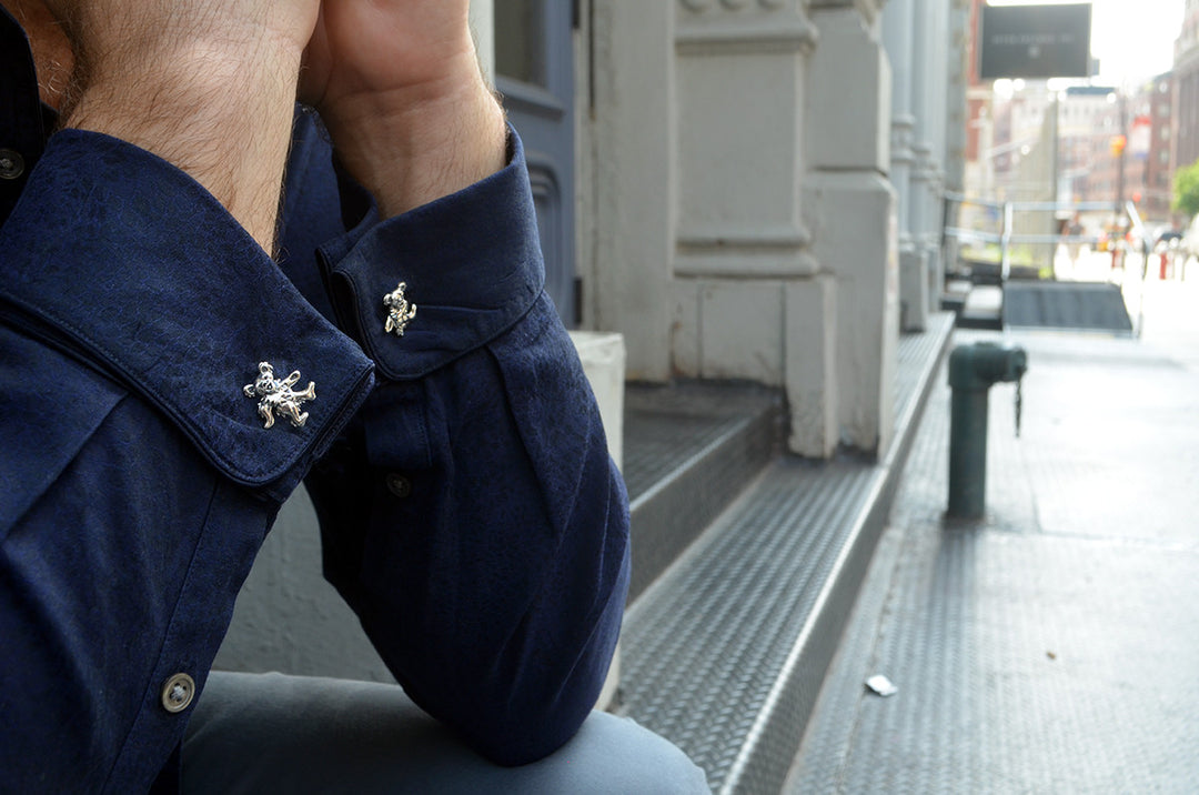 Grateful Dead Dancing Bear Sterling Silver Cufflinks