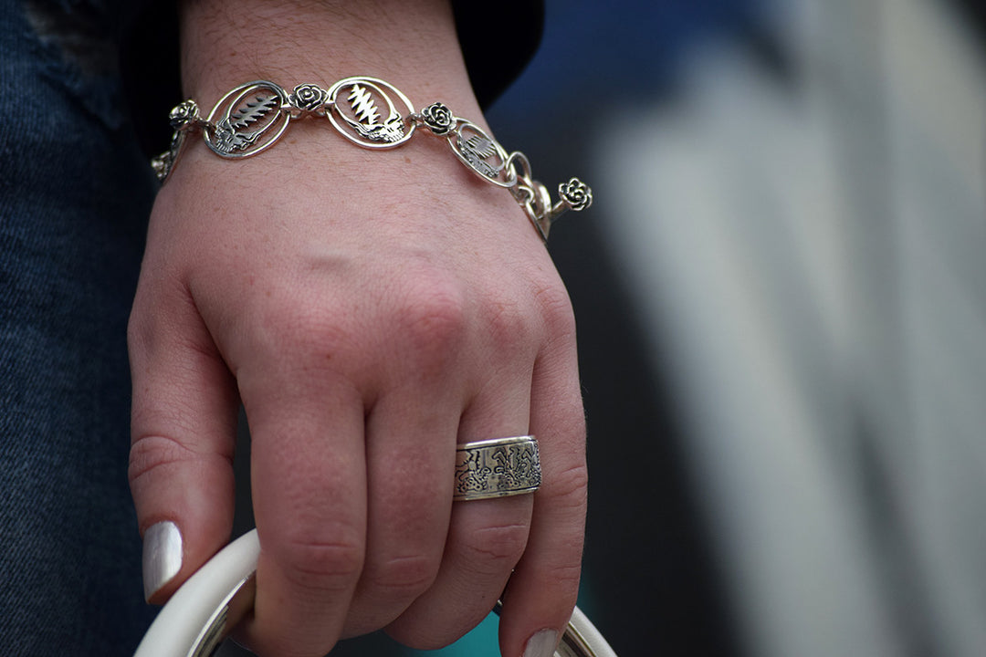 Steal Your Face Sterling Silver Statement Bracelet