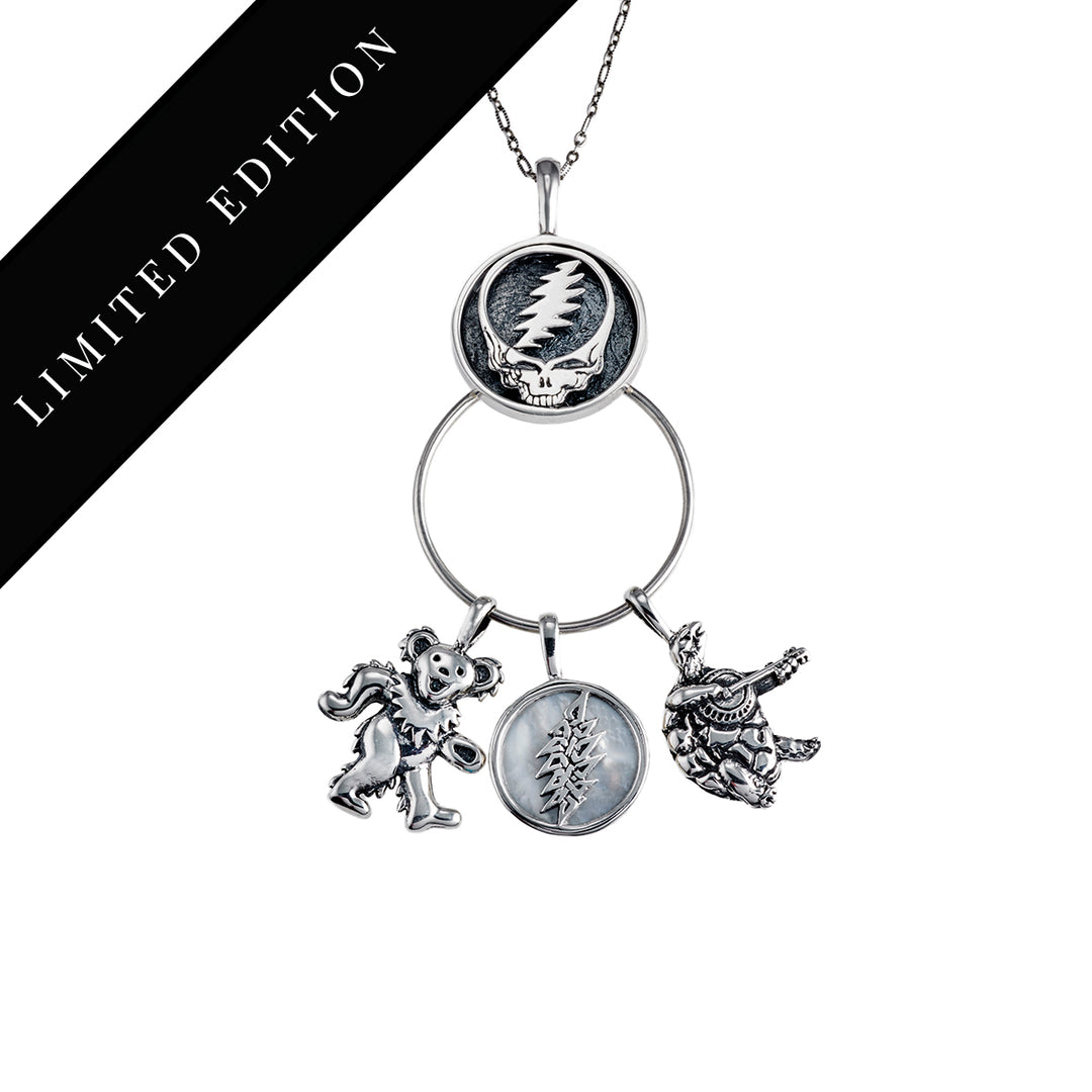 Limited Edition - Cornell '77 - Steal Your Face Sterling Silver Charm Catcher Necklace