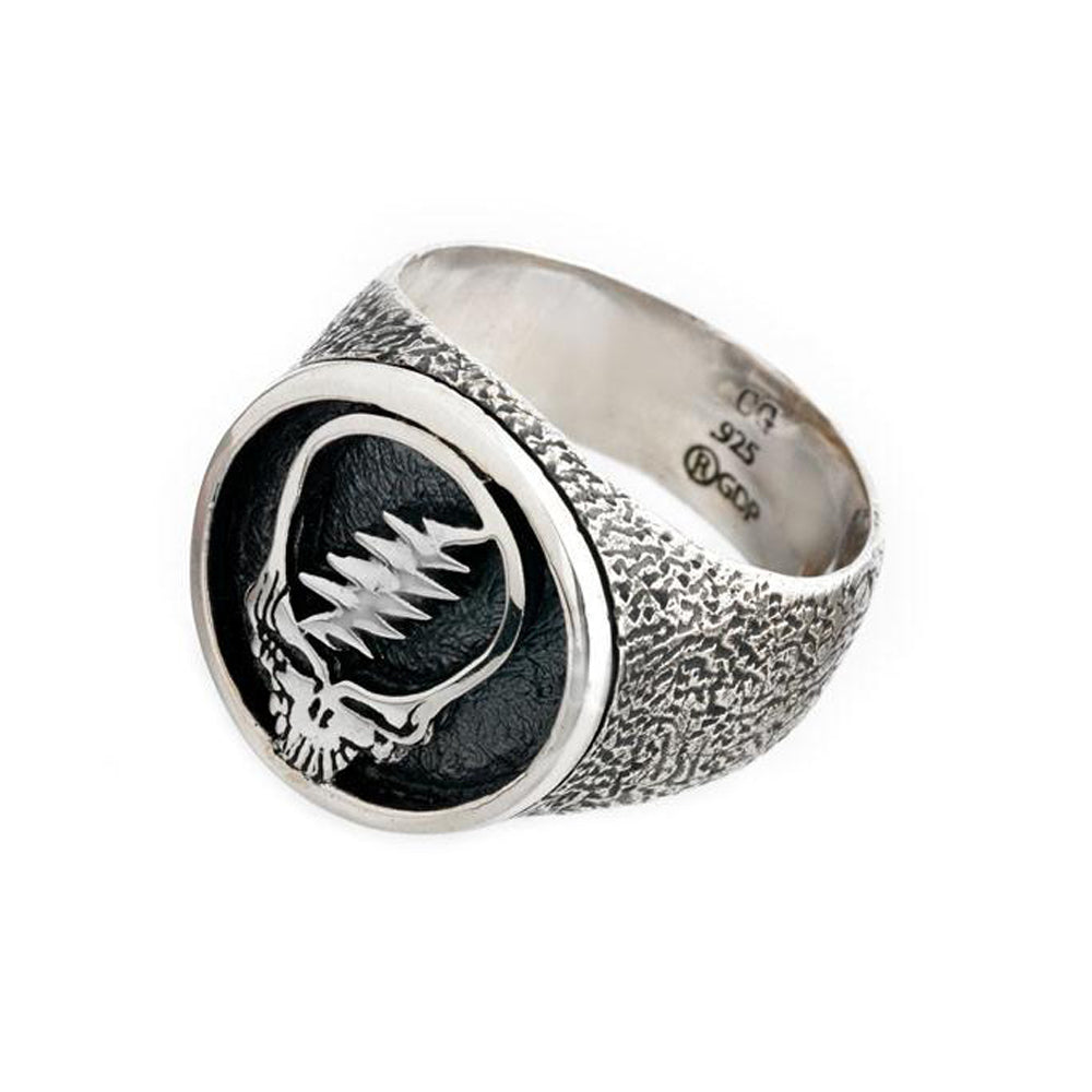 Steal Your Face Sterling Silver Signet Ring