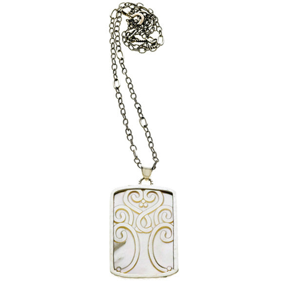 Love Letters Tree Of Life Sterling Silver Mother Of Pearl Necklace - Cynthia Gale New York Jewelry