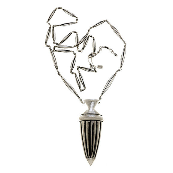 CG Signature Sterling Silver Repousse Grande Urn Necklace - Cynthia Gale New York Jewelry