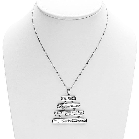 Mystical Pagoda Graduated Latticework Sterling Silver Necklace - Cynthia Gale New York Jewelry